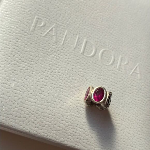 PANDORA RUBY Oval Lights Charm Authentic - Picture 1 of 6
